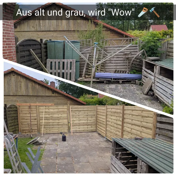 Zaunbau: aus alt und grau wird Wow